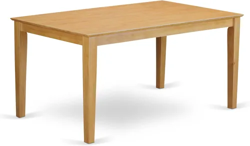 Vista 6 de East West Furniture CAT-LWH-S - Mesa de comedor Capri – una mesa rectangular de madera con patas resistentes, 36 x 60 pulgadas, color blanco lino