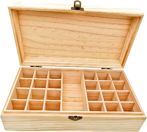 Vista 10 de Anktily Caja organizadora de almacenamiento de madera sin terminar con tapa, caja de madera sin pintar para recuerdos pequeños, joyas, estuche