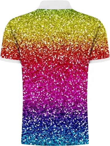 Vista 5 de Rainbow Zipper Blouse Pullover for Men Lapel Short Sleeve Tshirt Shirts Funny Graphic Skinny T-Shirt Tops Vacation