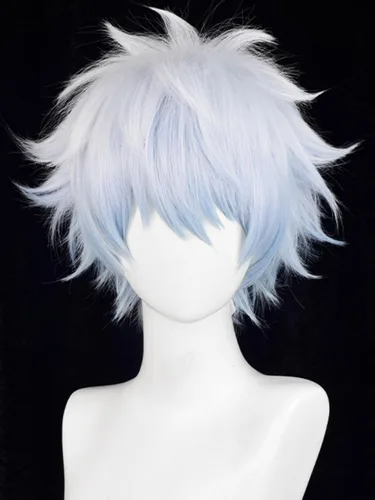 Vista 30 de Peluca corta y recta de anime para cosplay de anime de 14 pulgadas, peluca