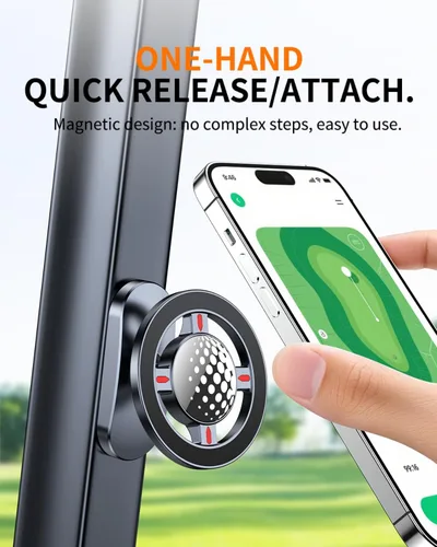 Vista 2 de Soporte magnético para carrito de golf Ultra-Secure MagSafe compatible para iPhone 12-17 Pro Max y más Ajuste universal para EZGO, Club Car