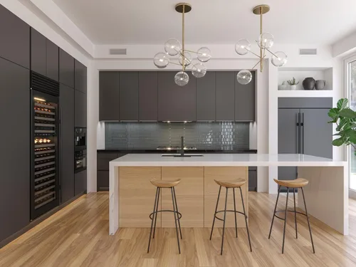 Vista 14 de Pfister Arkitek Grifo de cocina con rociador extraíble, manija única, arco alto, acabado negro mate, LG534LPMB