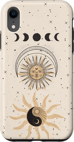 Vista 25 de Mystical Tarot Card Aesthetic Sun Moon Phases Yin Yang Space Case for iPhone 17