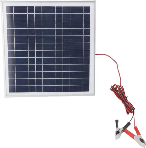 Vista 9 de Acouto : 50W Portable Solar Panel Monocrystalline Silicon Solar Panel with 9.8FT Cable 18V Red and Black Battery Clips RV Camping Hiking with Battery