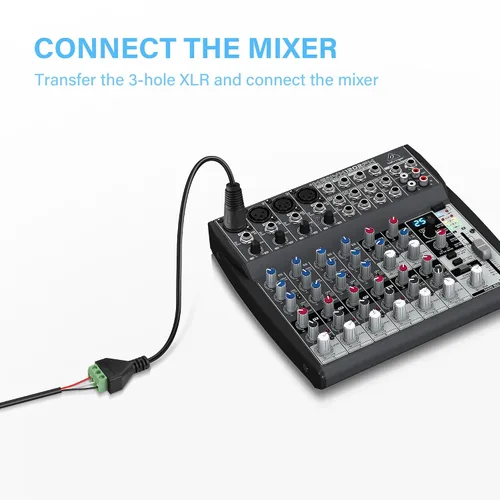 Vista 4 de GINTOOYUN Cable XLR de 3 pines XLR hembra a 3 pines convertidor de terminal cable adaptador para altavoces, micrófono, equipos de sonido