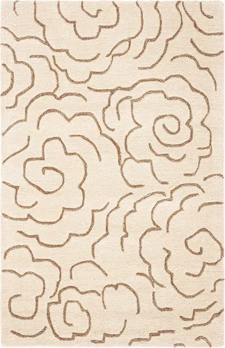 Vista 33 de SAFAVIEH Soho Collection SOH812B - Alfombra decorativa suave de lana y viscosa de 2 x 3 pies, hecha a mano, color azul claro y marfil