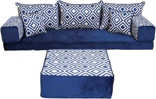 Vista 31 de arabicsofa Sofá de piso turco hecho a mano con almohadas de respaldo, cojines de piso árabes Diwan para sala de estar Negro