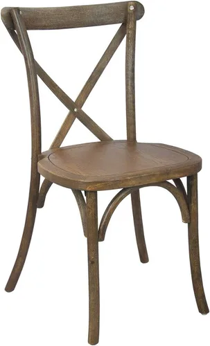 Vista 11 de EMMA + OLIVER Silla gris lavado oscuro Driftwood X-Back