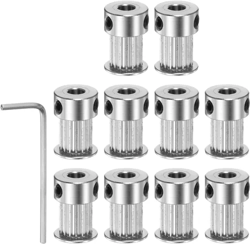 Vista 7 de HARFINGTON Polea de sincronización 2GT 16 dientes de 0.197 in de diámetro 0.512 in de diámetro polea de correa de distribución de aluminio con llave