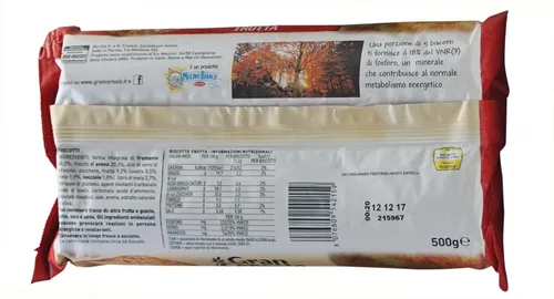 Vista 3 de Mulino Bianco: "Gran Cereale Frutta" ("Galletas de cereales de frutas"), galletas altas en fibras, paquetes de 17.63 onzas (17.64 oz) (paquete de 2)