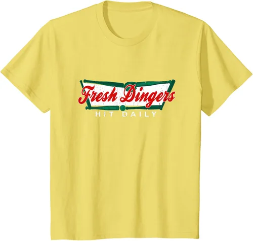Vista 85 de Camiseta divertida de béisbol y softbol Don't Bunt Hit Fresh Dingers, Negro