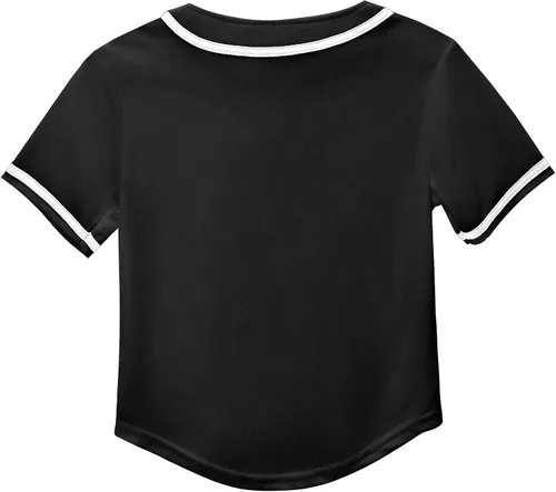 Vista 2 de Camiseta de béisbol para niños, camisa con botones, manga corta, hip hop, uniformes deportivos personalizados para niñas