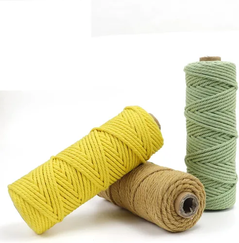 Vista 9 de JeogYong Cuerda de macramé de 0.118 in, hilo de algodón de 164 yardas, para manualidades de tejer, tejer, juego de 3 cuerdas de macramé
