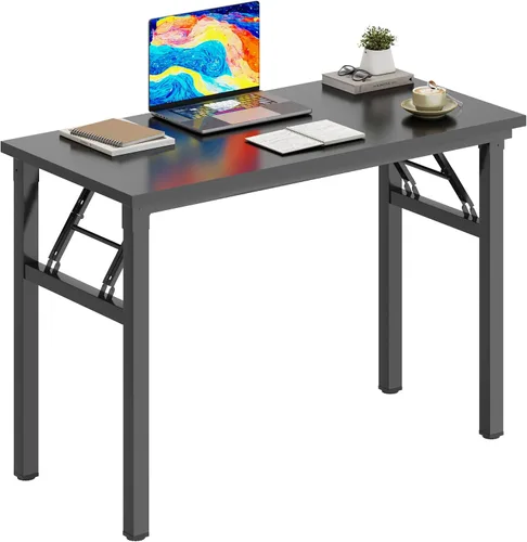 Vista 8 de Escritorio plegable de 31.5 pulgadas, sin ensamblaje, escritorios plegables para espacios pequeños, escritorio plegable resistente, escritorios