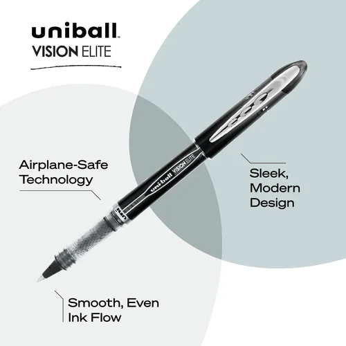 Vista 5 de uni-ball Vision Elite 69000 - Bolígrafos de micropunta (1/64 de pulgada), color negro, 12