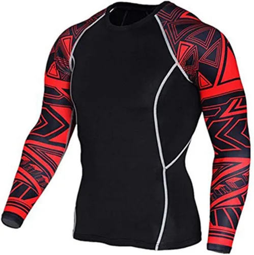 Vista 2 de Conjunto de 2 piezas de chaqueta de manga larga para hombre, gimnasio, correr, fitness, pantalones de compresión, camiseta de manga larga, conjunto