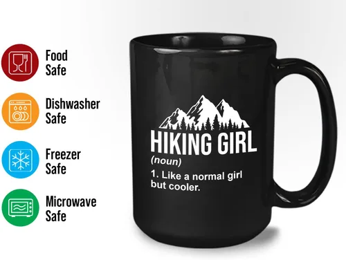 Vista 3 de Flairy Land Taza de café de senderismo de 15 onzas color negro – Senderismo Chica – Senderismo Backpacker Backpacker Mountain Boardwalks Mochilero