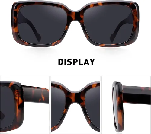Vista 3 de Retro Vintage Sunglasses Square Rectangle 90s Glasses Trendy for Women Aesthetic Accessories