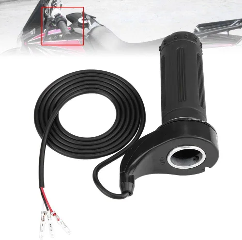 Vista 5 de Empuñadura del acelerador, acelerador universal de velocidad de giro con conexión de 3 cables para scooter eléctrico, bicicleta, bicicleta