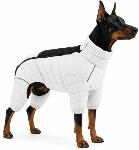 Vista 37 de Suéter para Perro ArmyGreen, Resistente al Viento, Reflectante - Chaqueta de Invierno Dirigible para S, M, L - Cremallera, Tallas Ajustables Verde