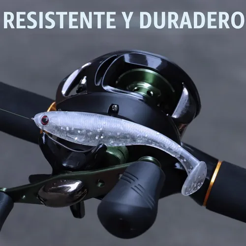 Vista 6 de TRUSCEND Shadtale Easy Catch Soft Fishing Lures, Unique Vibration and Action for Various Rigs, Paddle Tail Swimbaits Trailer for Bass, Trout