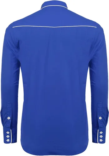 Vista 4 de Coofandy Camisa de hombre de manga larga ajustada con bordado casual de botón