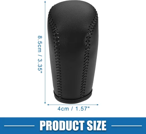 Vista 5 de Cubierta de palanca de cambios de coche para Mazda CX-5 2017-2022, piel sintética, color negro