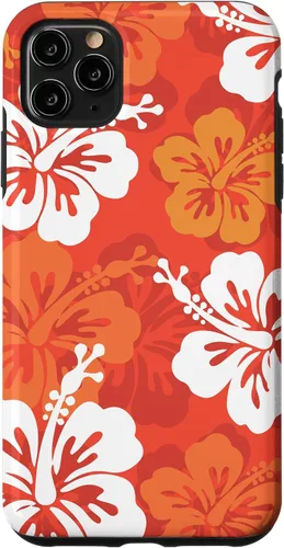 Vista 13 de Carcasa para iPhone 17 con diseño de flores hawaianas tropicales de hibisco naranja Y2K
