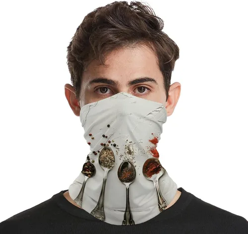 Vista 4 de Sun UV Protection Neck Gaiter Upf 50+ Balaclava Ski Set of Spoons Face Mask Summer Face Cover Scarf Breathable Bandana for Fishing Hunting Kayaking