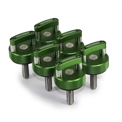 Vista 18 de ROCKWORKX Billet Tornillo de pulgar de aluminio duro de extracción rápida, anillo en D integrado, compatible con Jeep Wrangler JK 2007-20018, JL
