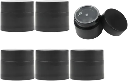 Vista 5 de Mini tarros de crema de 0.3 fl oz/0.35 oz, recipientes de muestras de maquillaje con tapas de boca ancha a prueba de fugas, tarros de plástico