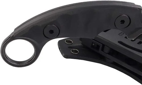 Vista 4 de MASALONG Garra de supervivencia para exteriores, cuchillo táctico dentado, de doble filo, hoja fija, con funda