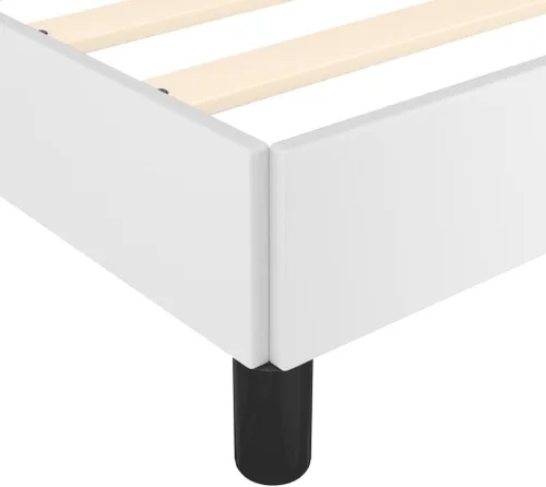 Vista 9 de vidaXL Base de cama de piel sintética, estilo escandinavo, soporte de listones, no necesita somier, sin colchón, fácil montaje, cama individual