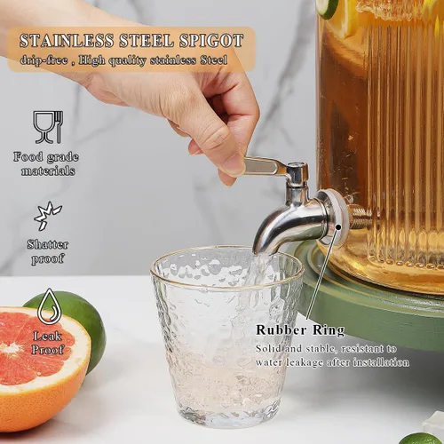 Vista 4 de Evanda Dispensador de bebidas para fiestas, dispensador de bebidas de 1.45 galones para varias fiestas y eventos sociales con grifos de acero