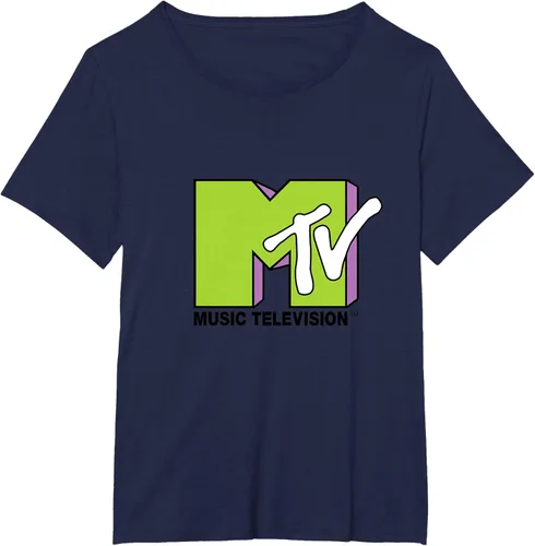 Vista 16 de Camiseta de tratamiento de relleno con logotipo MTV verde lima y morado, Negro, S Azul Marino