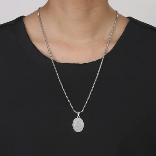 Vista 6 de Collar de San Miguel, San MiguelVirgen MaríaRafaelJudeCristóbalBenedictoJoséPatrickFranciscoFlorianThomasAnthony, acero inoxidable, 24