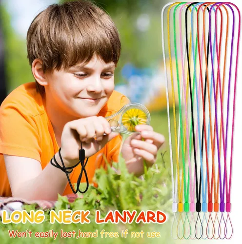 Vista 3 de Paquete de 50 lupas para niños, lupa portátil de mano 15x y 5X para el hogar, lentes de aumento con 50 cordones para estudiantes escolares
