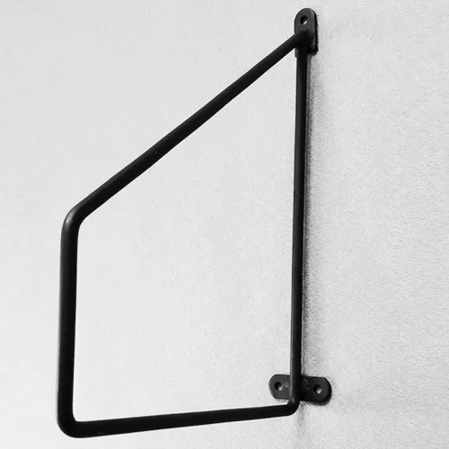 Vista 7 de Soporte de estante triangular flotante rústico para colgar en la pared, soportes de estante de hierro de metal resistente para colgar en la pared