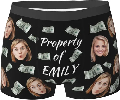 Vista 2 de Boxers personalizados con cara para hombres, novio, marido, ropa interior divertida personalizada para ideas de cumpleaños para él, S-XXL