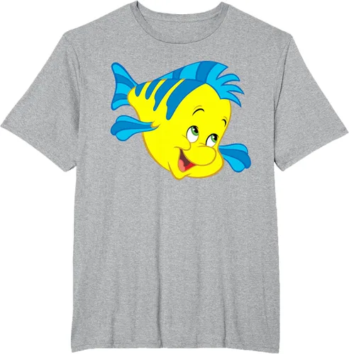 Vista 84 de Disney Camiseta de disfraz de cara grande de la Sirenita Flounder Sidekick