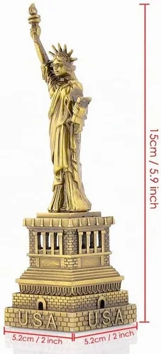 Vista 6 de Estatua de la Libertad Modelo - Estatua metálica - Figura para recuerdos (5.9 pulgadas)