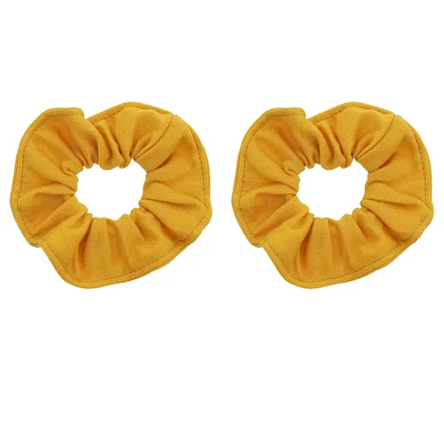 Vista 29 de Set of 2 Large Solid Scrunchies (Beige)