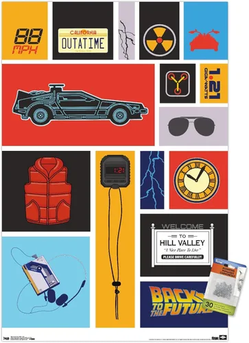 Vista 6 de Back to the Future - Grid Wall Poster with Push Pins