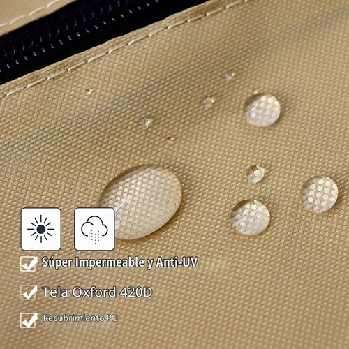 Vista 2 de Cubierta para sombrilla de patio, fundas impermeables para sombrilla de 7 a 9 pies, para exteriores, con varilla de empuje, beige