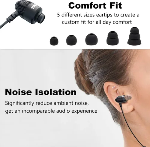 Vista 5 de Joymiso - Auriculares con cable extra largo de 12 pies y cable largo, paquete de auriculares de metal duradero, con micrófono y control de volumen