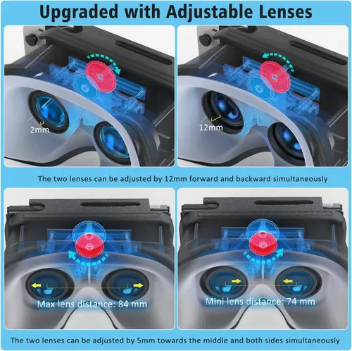 Vista 2 de Auriculares Switch VR compatibles con Nintendo Switch y OLED actualizados con lentes HD ajustables lentes de realidad virtual