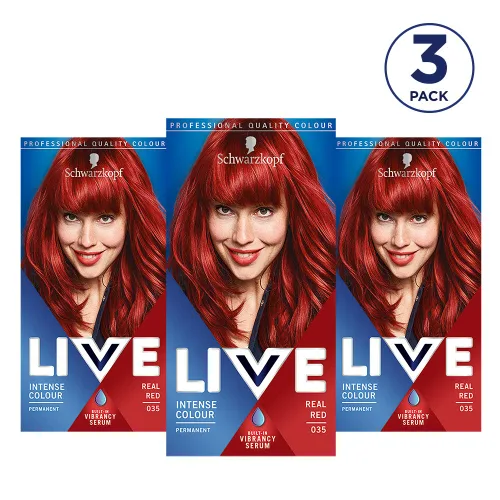 Vista 2 de Schwarzkopf Live Intense - Tinte permanente para el cabello, rojo real (número 35), 4.8 fl oz