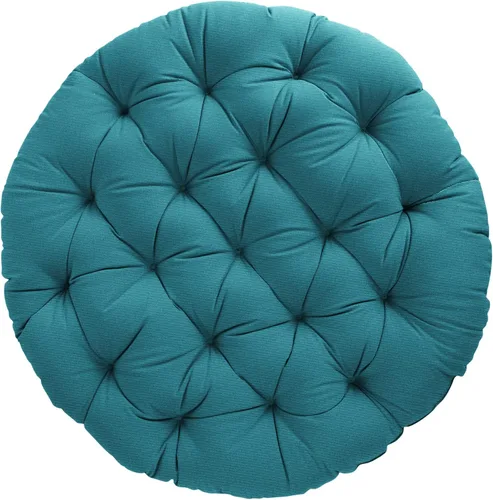 Vista 32 de Sorra Home - Cojín con mechones Papasan - Cojín redondo cómodo para silla Bucket & Moon - Cojín de piso con espuma suave para muebles