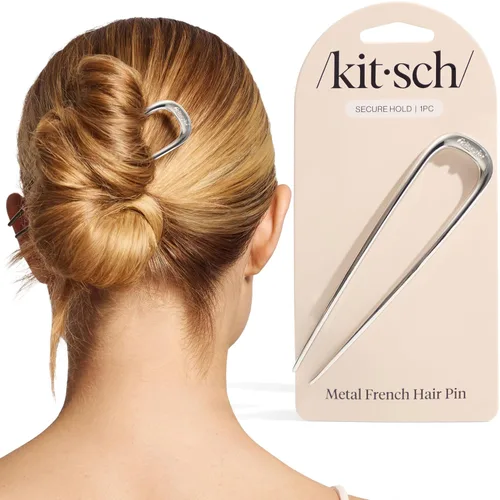 Vista 9 de Kitsch Horquilla francesa para mujer, accesorios para el cabello dorado con Concha de almeja