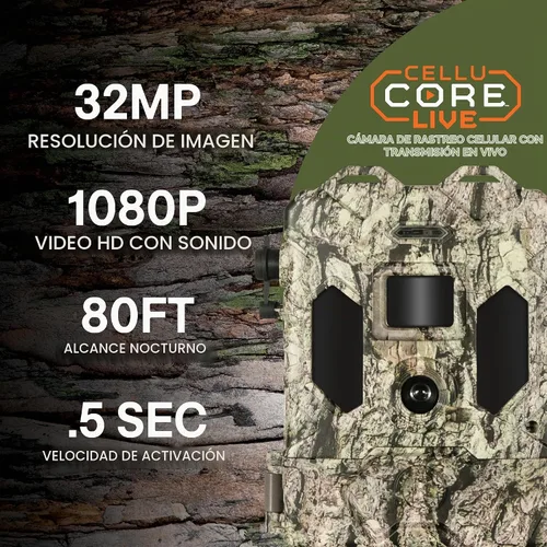 Vista 5 de Bushnell CelluCORE - Cámara de rastreo celular en vivo, camuflaje